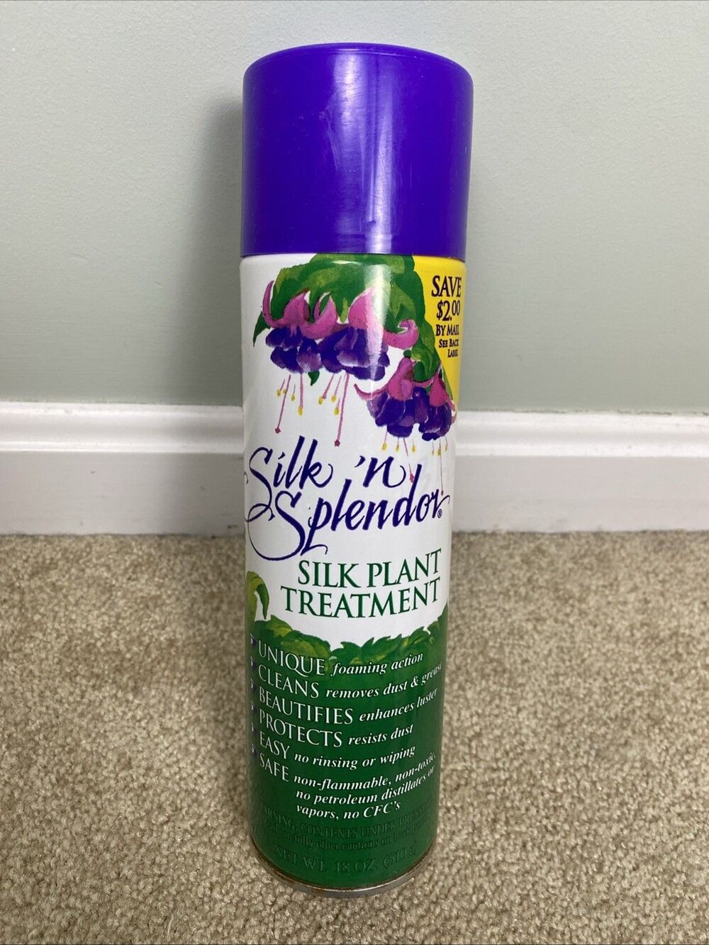VTG‎ Silk N Splendor Silk Plant Treatment 18oz Cleans & Beautifies 1999 USA Made